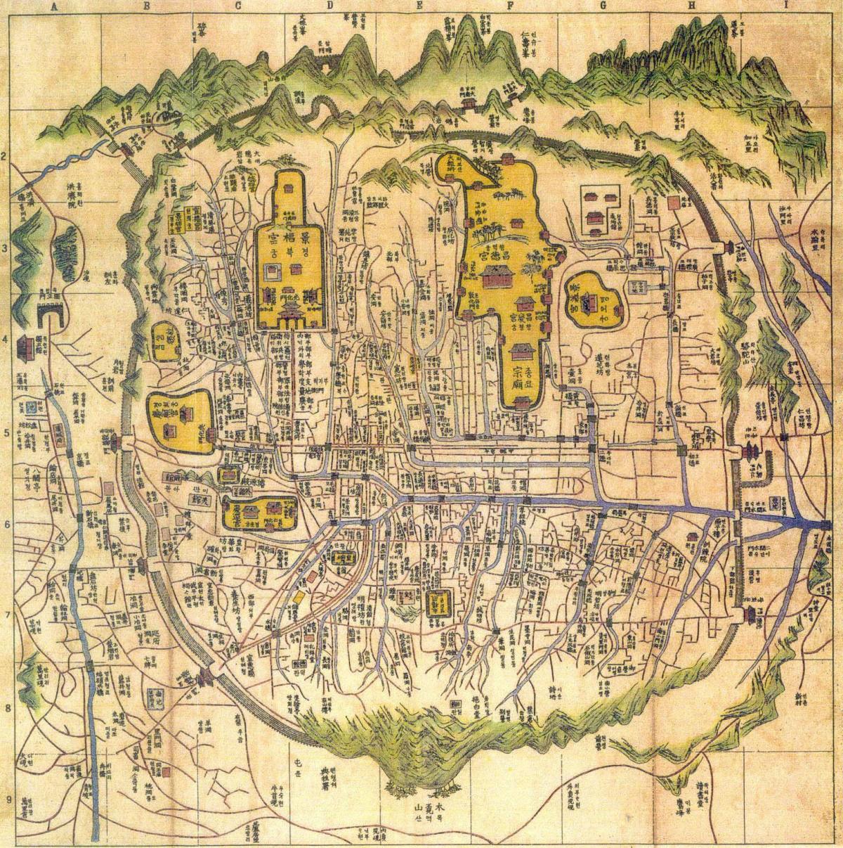 Mapa antiguo de Seúl