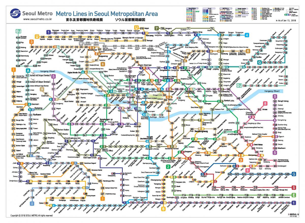 Mapa de transporte de Seúl