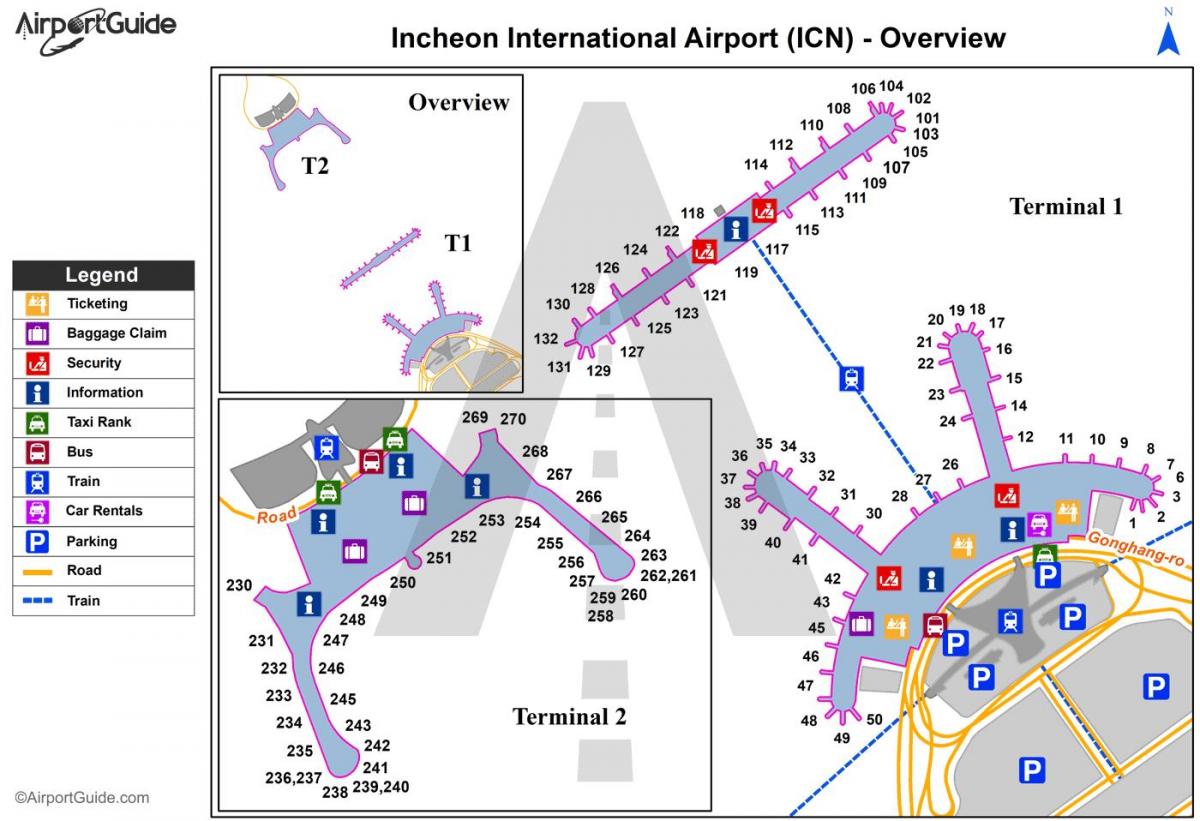 Mapa de la terminal del aeropuerto de Seúl