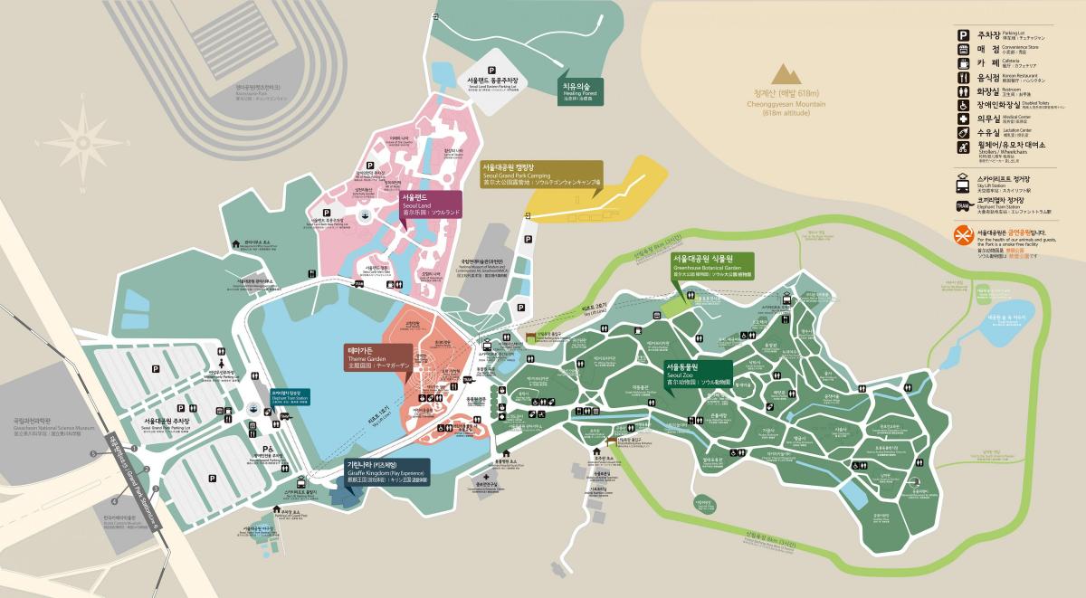 Mapa del parque zoológico de Seúl
